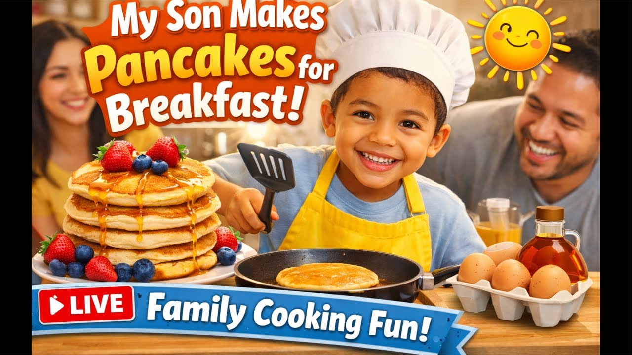 My 9 years old Son Makes Pancakes for Breakfast 🥞 | Fun Family