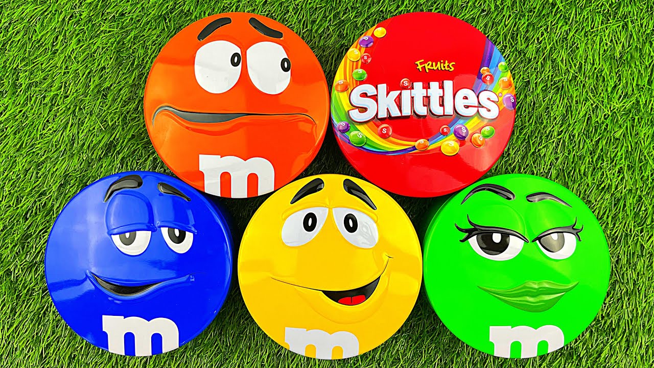 Satisfying Video | Unboxing Skittles and Rainbow M&M'S Candy From Colorful Boxes ASMR