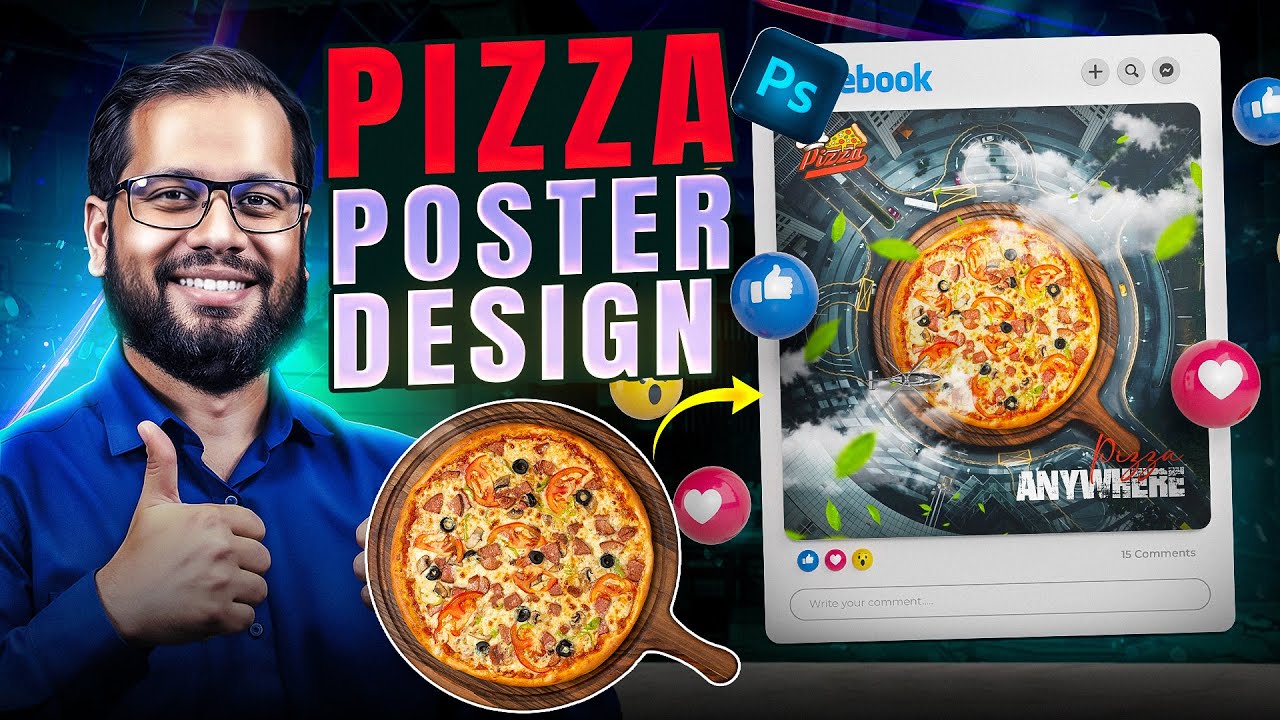 Pizza Poster Design in Photoshop 🔥 Creative Food Flyer Tutorial | Photoshop 2025