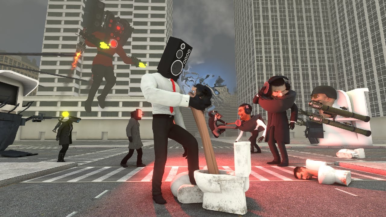 Skibidi toilets invade the CiTy #skibiditoilet