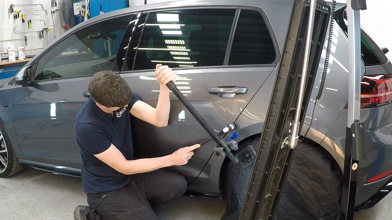 Carpark scrape on a VW Golf repaired without painting