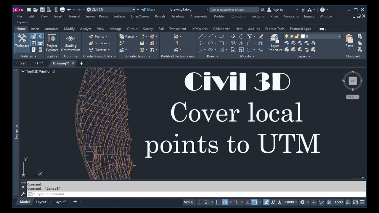 civil 3D -cover local points to UTM