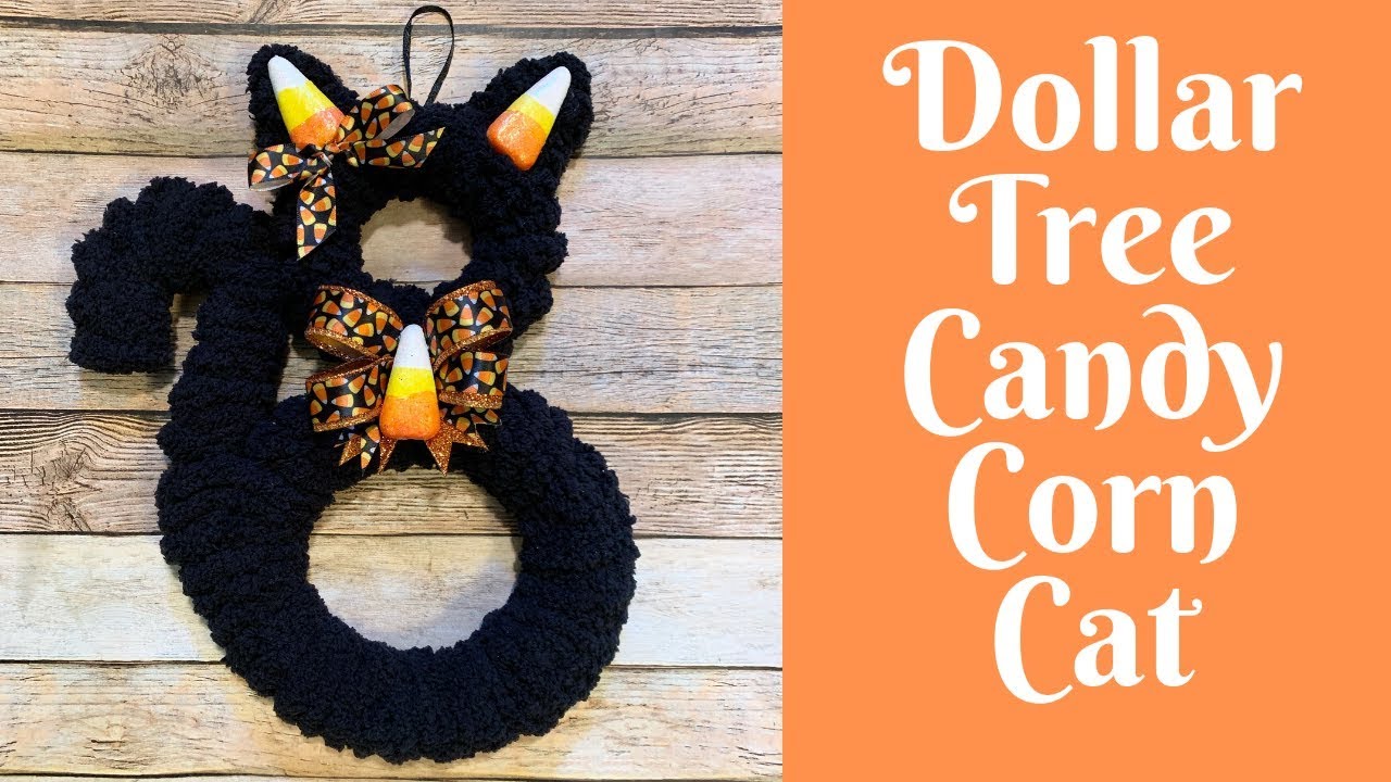 Dollar Tree Halloween Crafts: Dollar Tree Candy Corn Cat