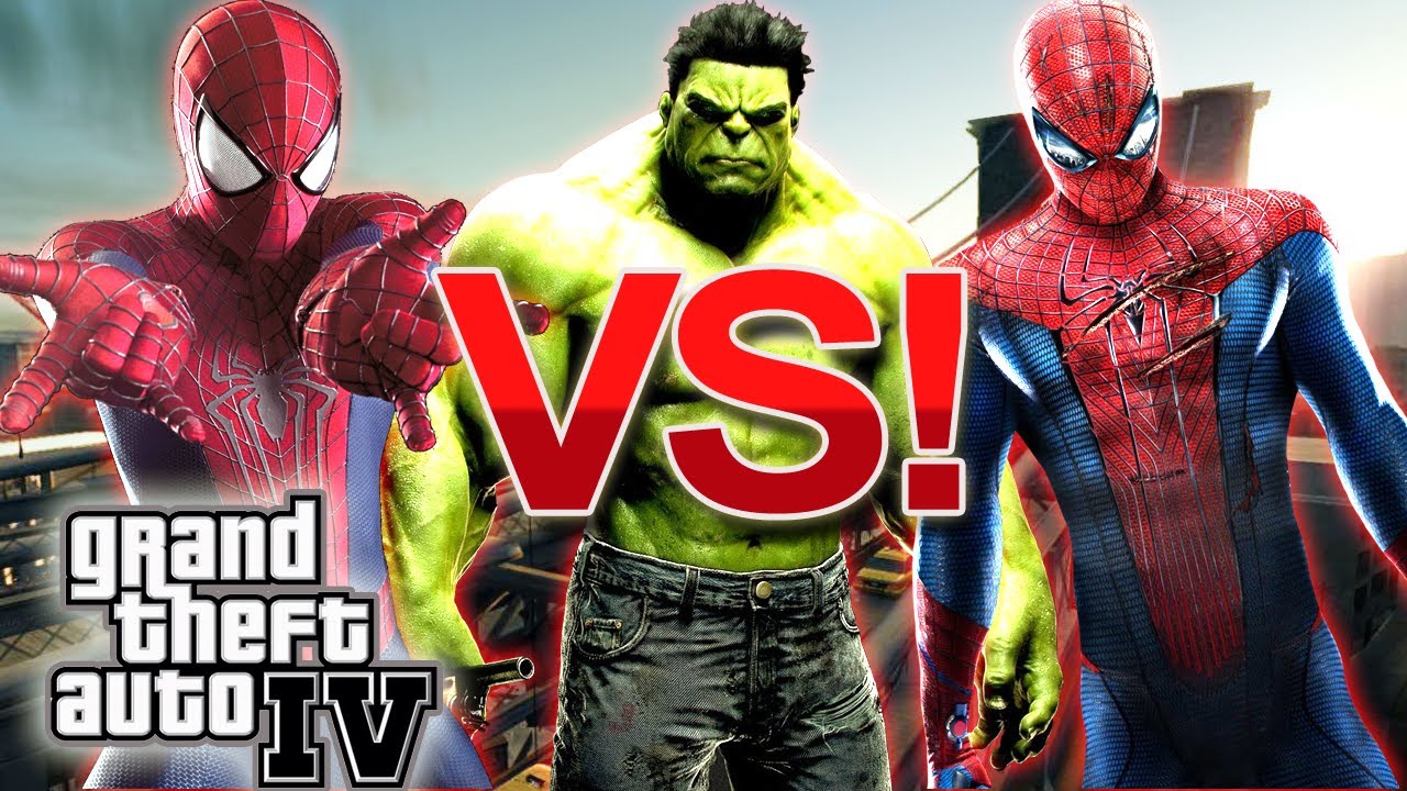 Spider Man VS The Incredible Hulk - Epic Fight / Battle - GTA IV !