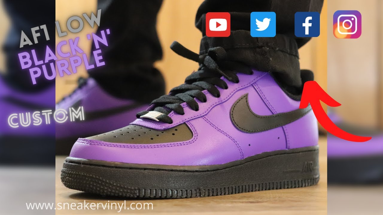 HOW TO Custom Air Force 1 Low Black N Purple Custom  🎨 👟 4k