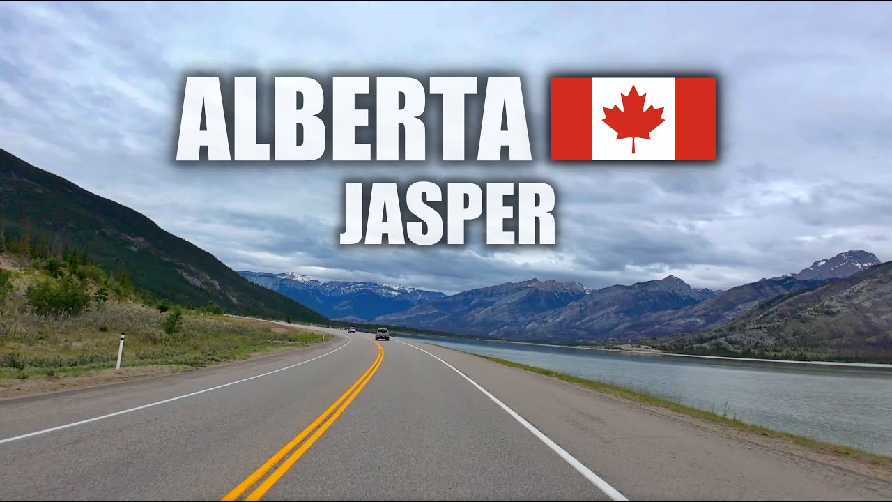 Rainy Highway Drive from Hinton to Jasper | Alberta Canada Road Trip 4K