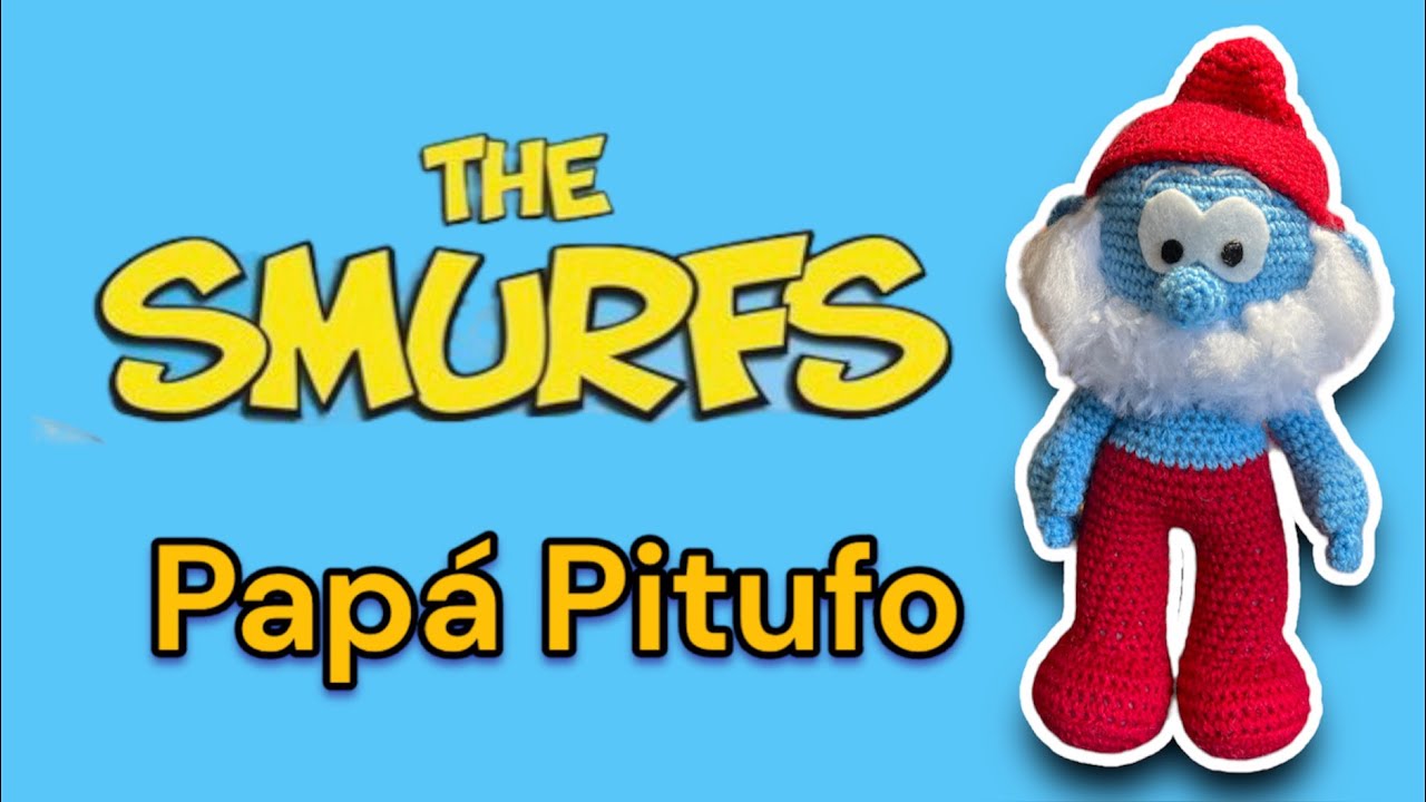 Cómo tejer PAPA PITUFO los pitufos  thesmurfs Amigurumi paso a paso tutorial crochet subtítulos