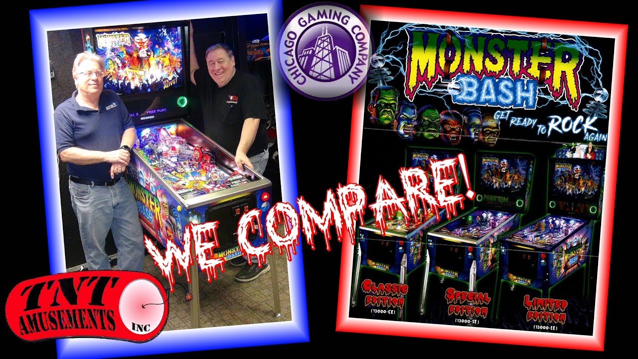 #1475 We compare new MONSTER BASH Pinball Machine Models SE and the LE-TNT Amusements