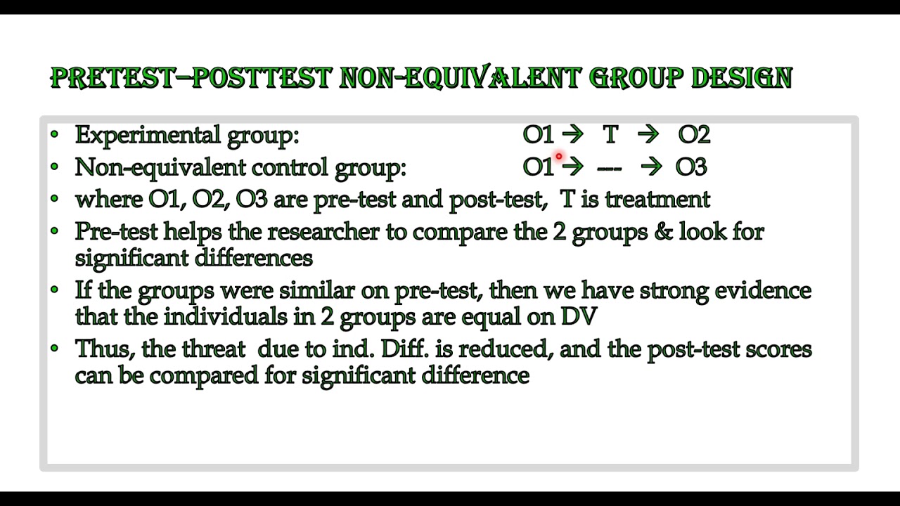 2.  Pretest posttest Quasi Expt Design