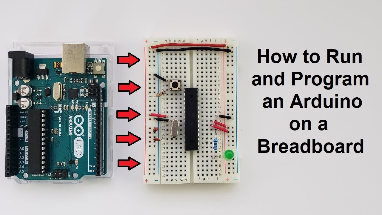 How to run an Arduino ATmega328P on a Breadboard and How to Program it using a USB to Serial Adapter
