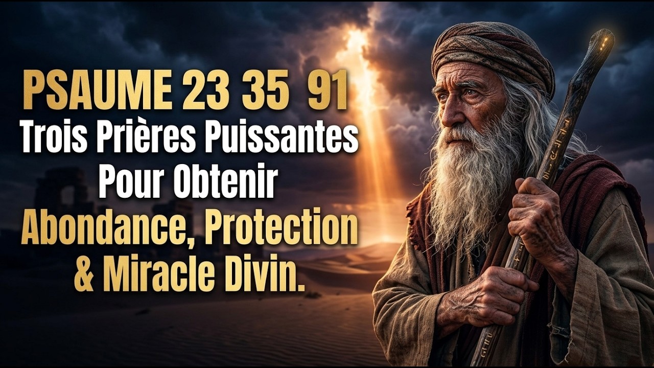 PSAUME 23  35  91: Trois Prières Puissantes Pour Obtenir Abondance, Protection et Miracle Divin.