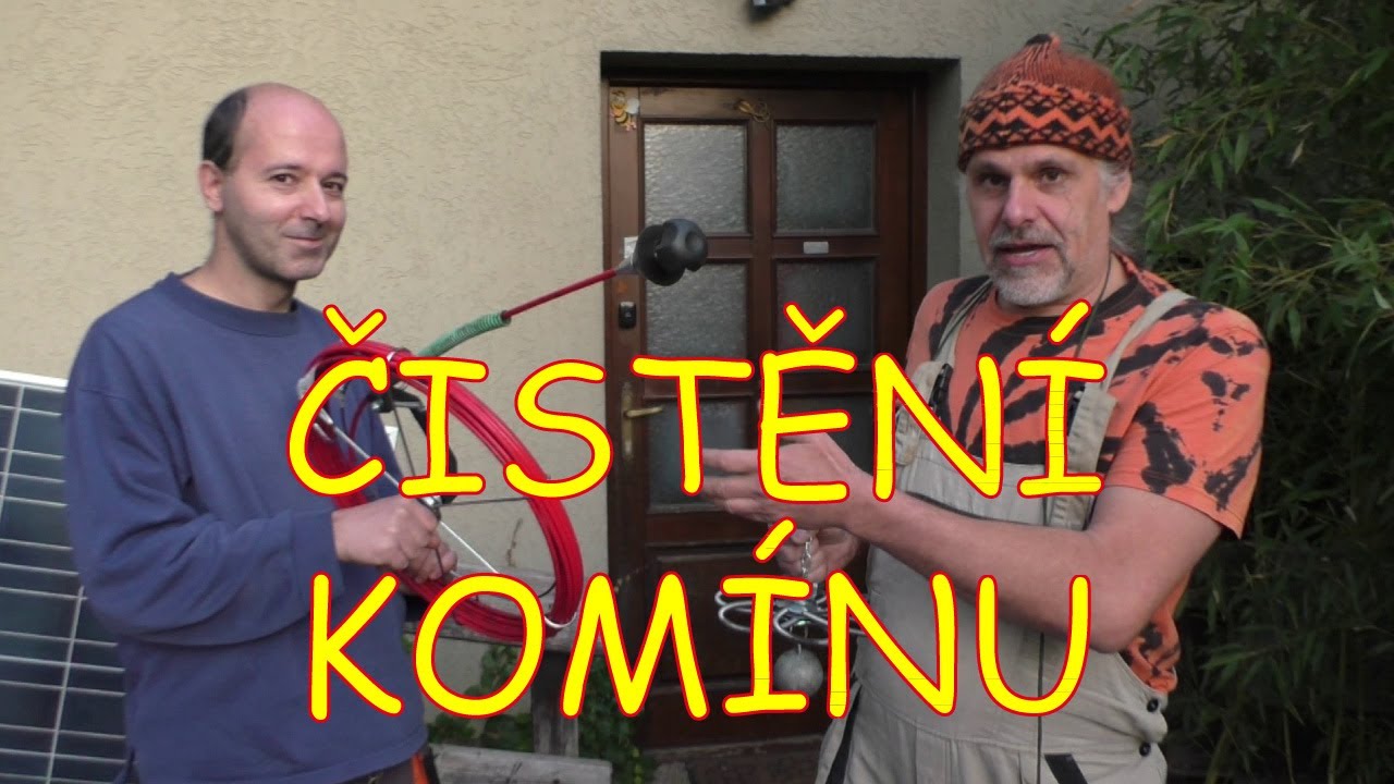 Čistění komínu zespodu s Petrem