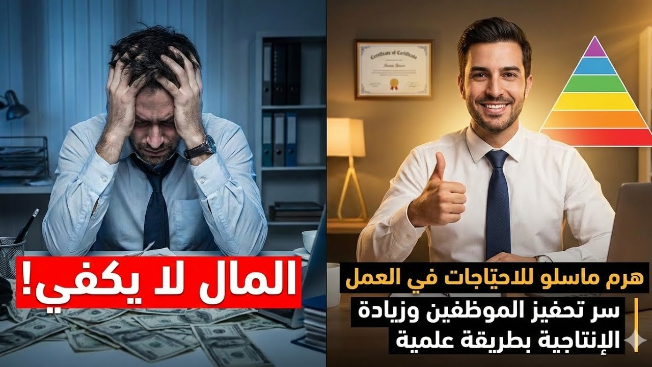 هرم ماسلو للاحتياجات في العمل | سر تحفيز الموظفين وزيادة الإنتاجية بطريقة علمية