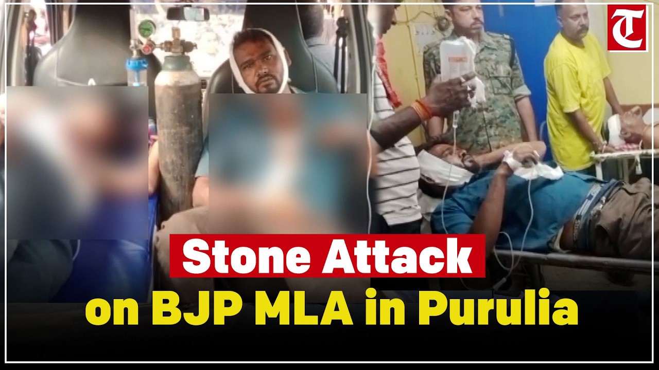 BJP MLA Dhaneshwar Mahato attacked with stones during Parivartan Yatra in Purulia