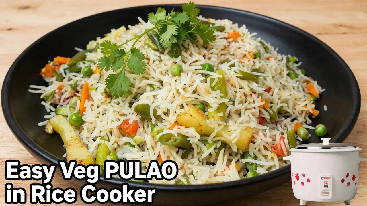 veg pulao in rice cooker/vegetable pulao in rice cookervideo/veg pulao recipe rice cooker#RFoodInn
