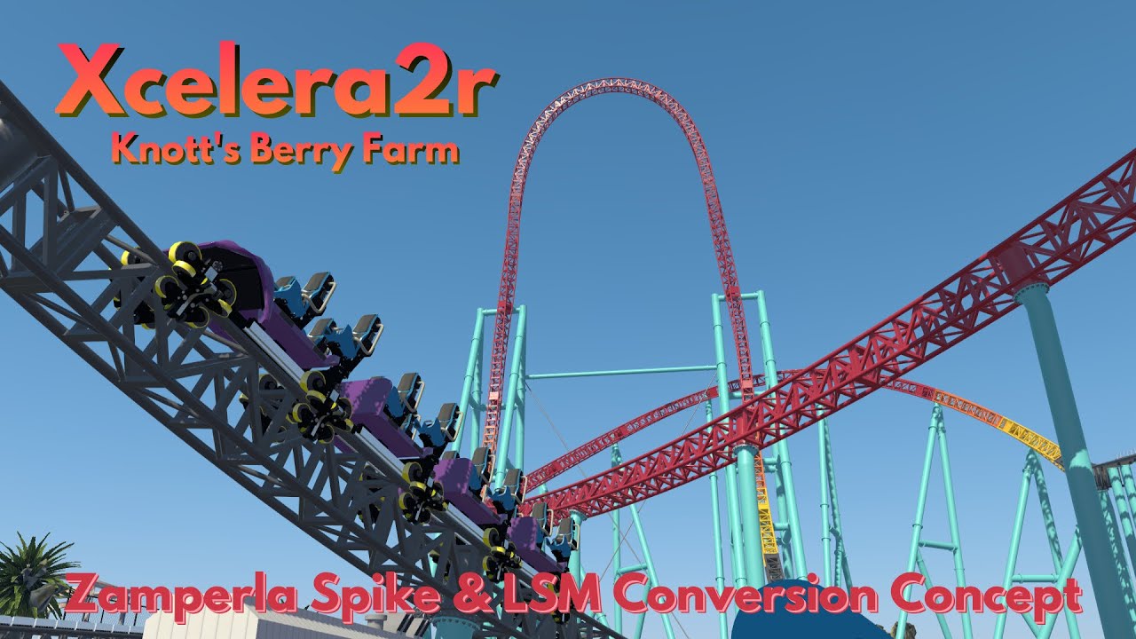 Xcelera2r | Zamperla LSM + Vertical Spike Conversion Concept | Knott's Berry Farm | NoLimits 2