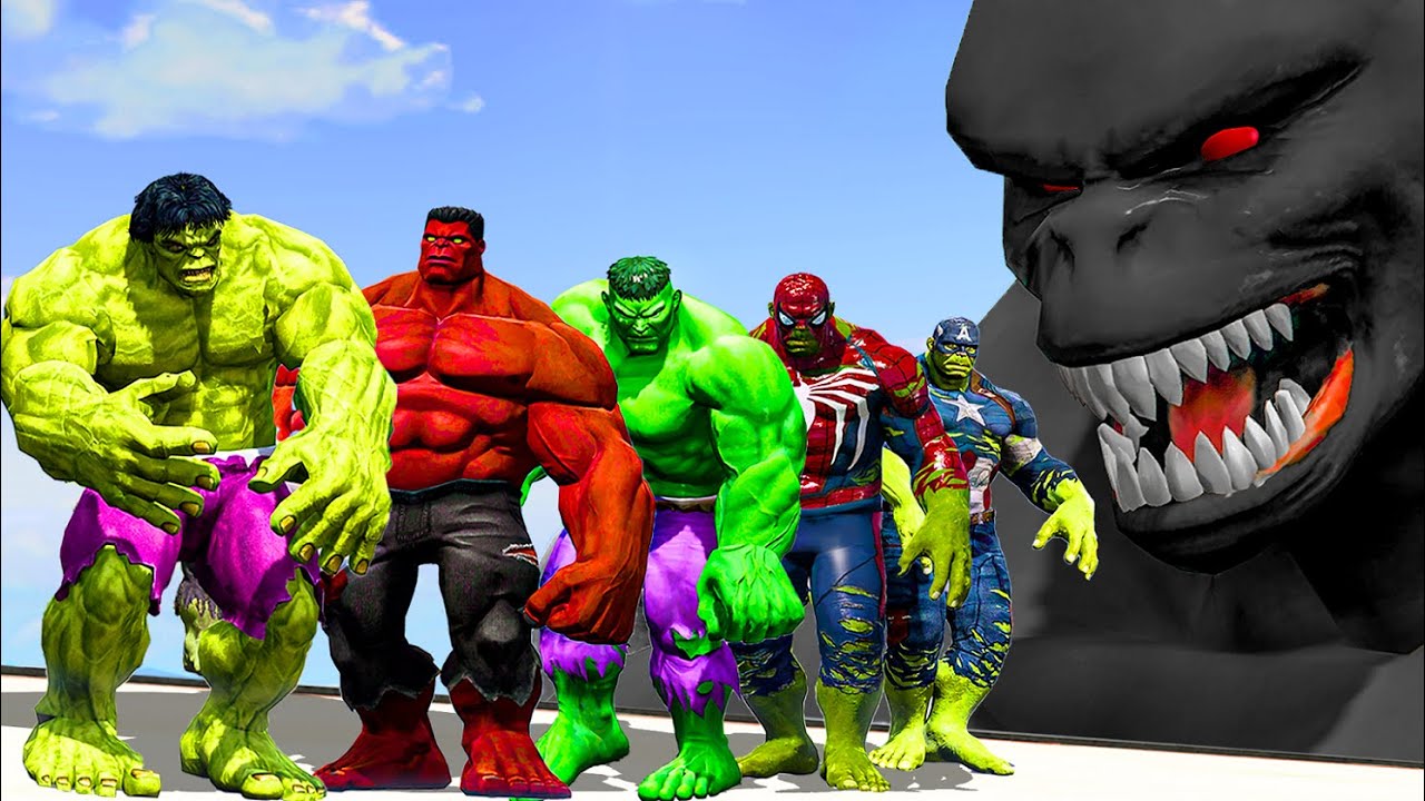 HULK SMASH | Black Hulk 2099 vs Spider Hulk vs Red Hulk vs Incredible Hulk - What If
