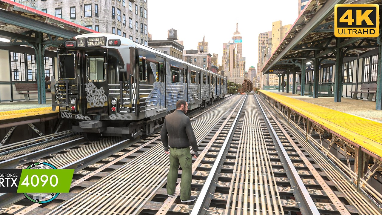 GTA 4 With Path Tracing Looks Real - 4K Textures ULTRA REALISTIC Graphics mod RTX 4090