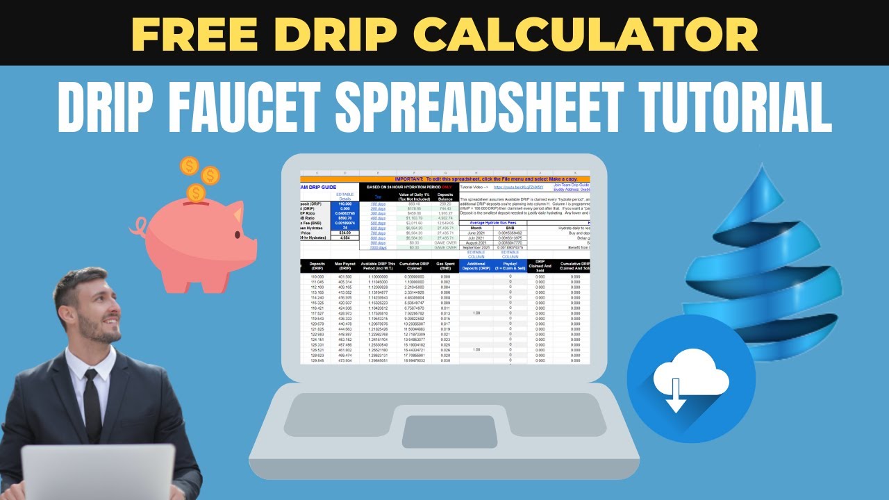 DRIP Faucet Calculator Spreadsheet Tutorial - Earn Passive Income With Drip Network - EARN 1% DAILY!
