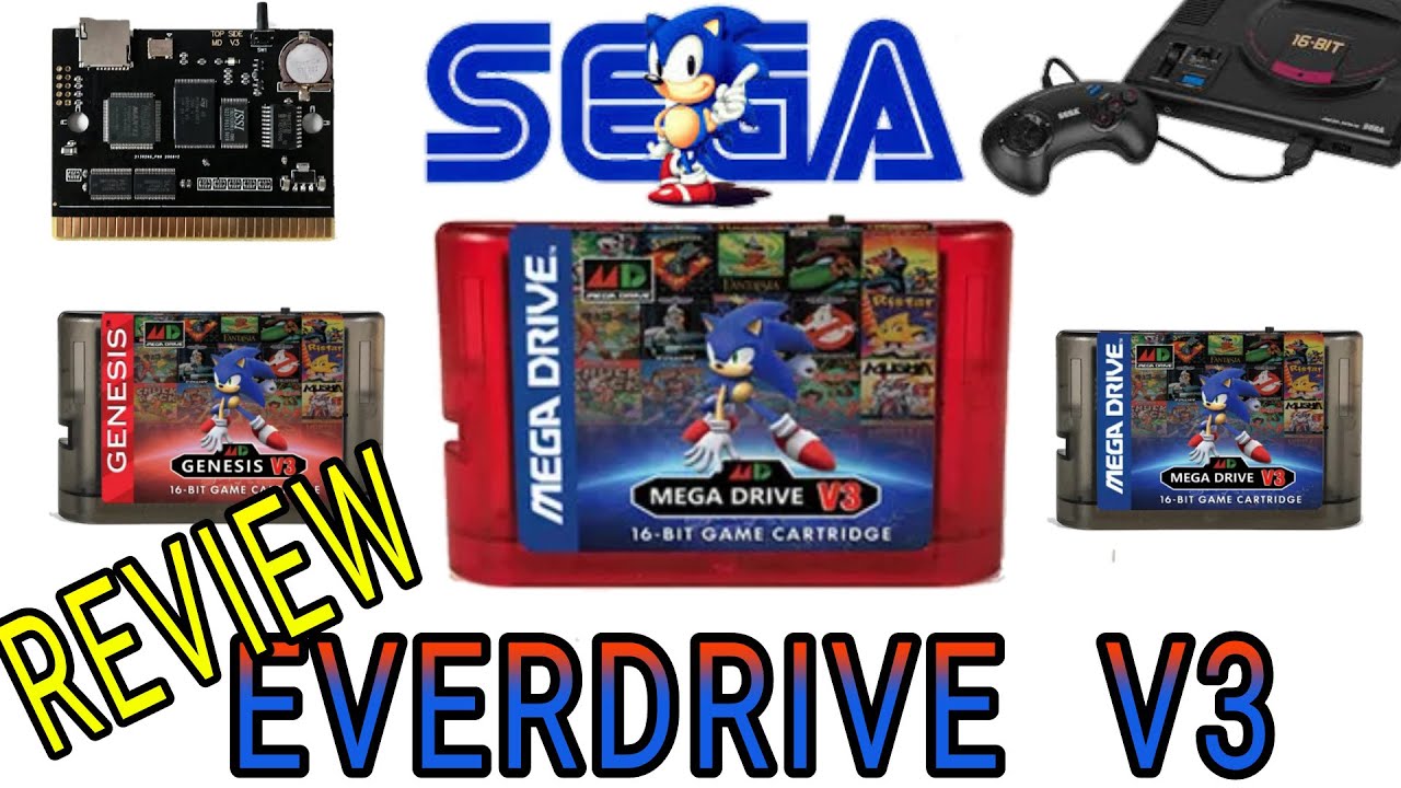 Everdrive V3 MD Mega Drive Unboxing  Review & Teste .