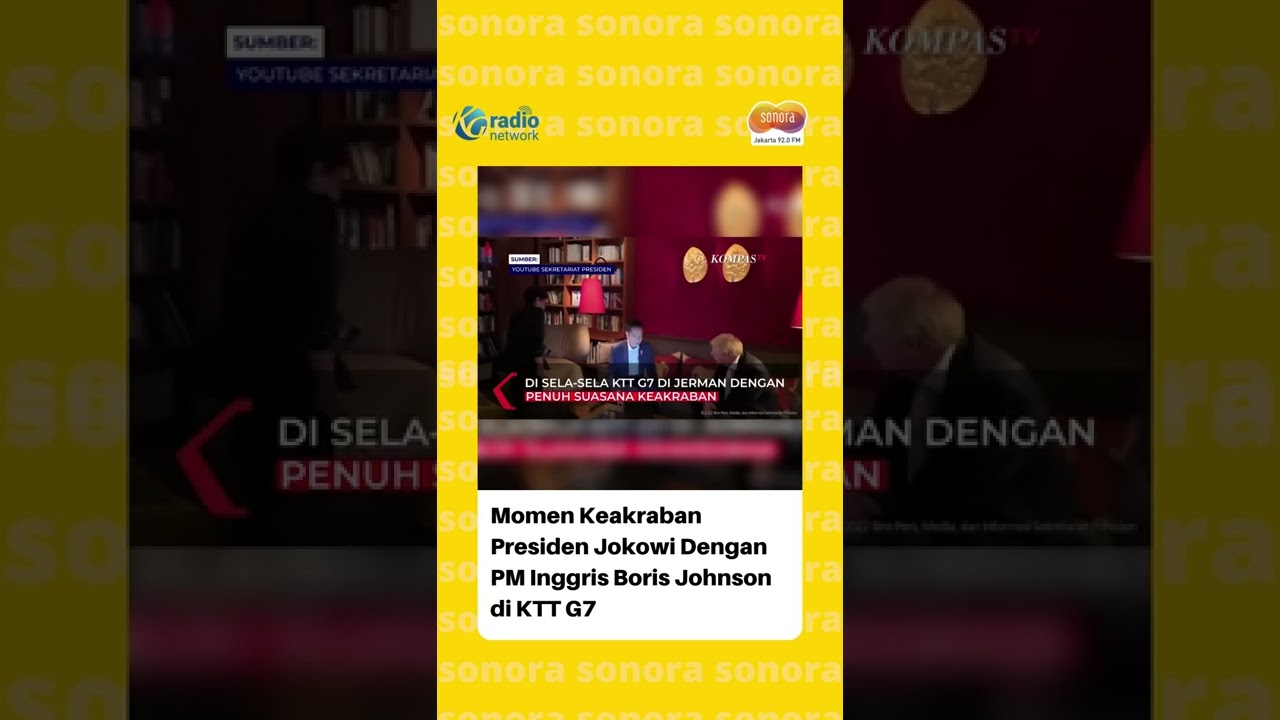 Momen Presiden Jokowi bersama PM Inggris Boris Johnson #sonorafm92 #jokowi #borisjohnson #shorts