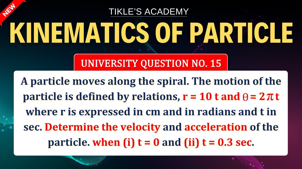 KINEMATICS OF PARTICLE UNIVERSITY QUE 15  