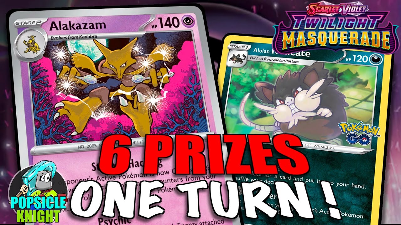 ALAKAZAM : Move Damage Counters Around, KO Multiple Targets, Get All Prizes ! (TWILIGHT MASQUERADE)