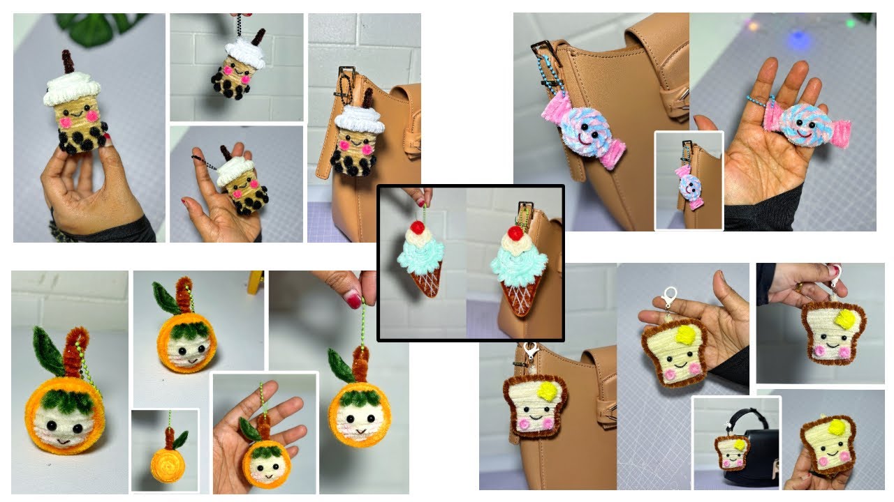 5 Fuzzy Wire Keychain - How To Make Keychain With Pipe Cleaner