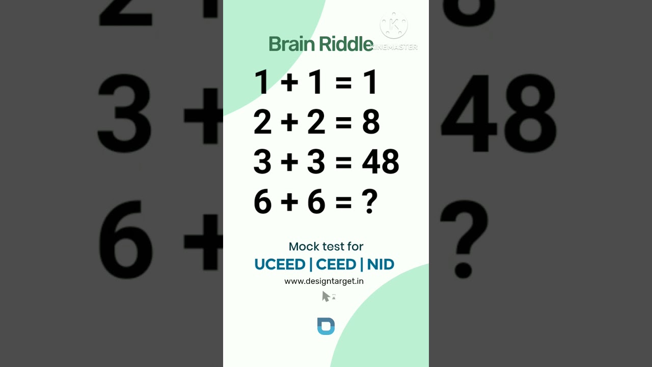 Math Riddles for Uceed preparation 2025 Ceed IQ test Question Brain test reasoning UCEED CEED NID