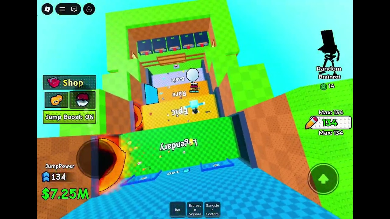 Jump for brainrots new game ( can glitch in the next map even if you don’t have  enough jump boost)