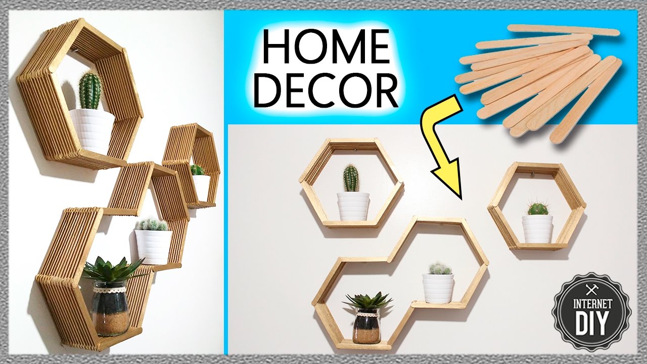 ESTANTES DIY ¡¡con PALILLOS de helado!! 🖼  HOME DECOR en Internet DIY