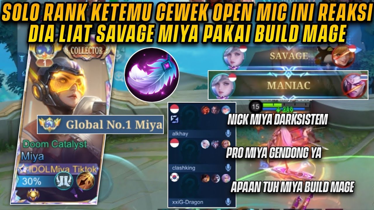 REAKSI CEWEK OPEN MIC MELIHAT MIYA SAVAGE PAKAI ITEM MAGE! | MLBB
