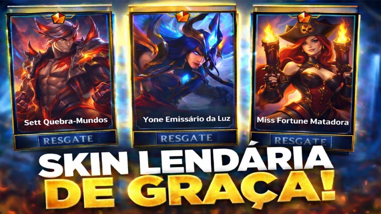 PEGUE SUA SKIN LENDÁRIA DE GRAÇA AGORA! ANTES QUE A RIOT TIRE!!