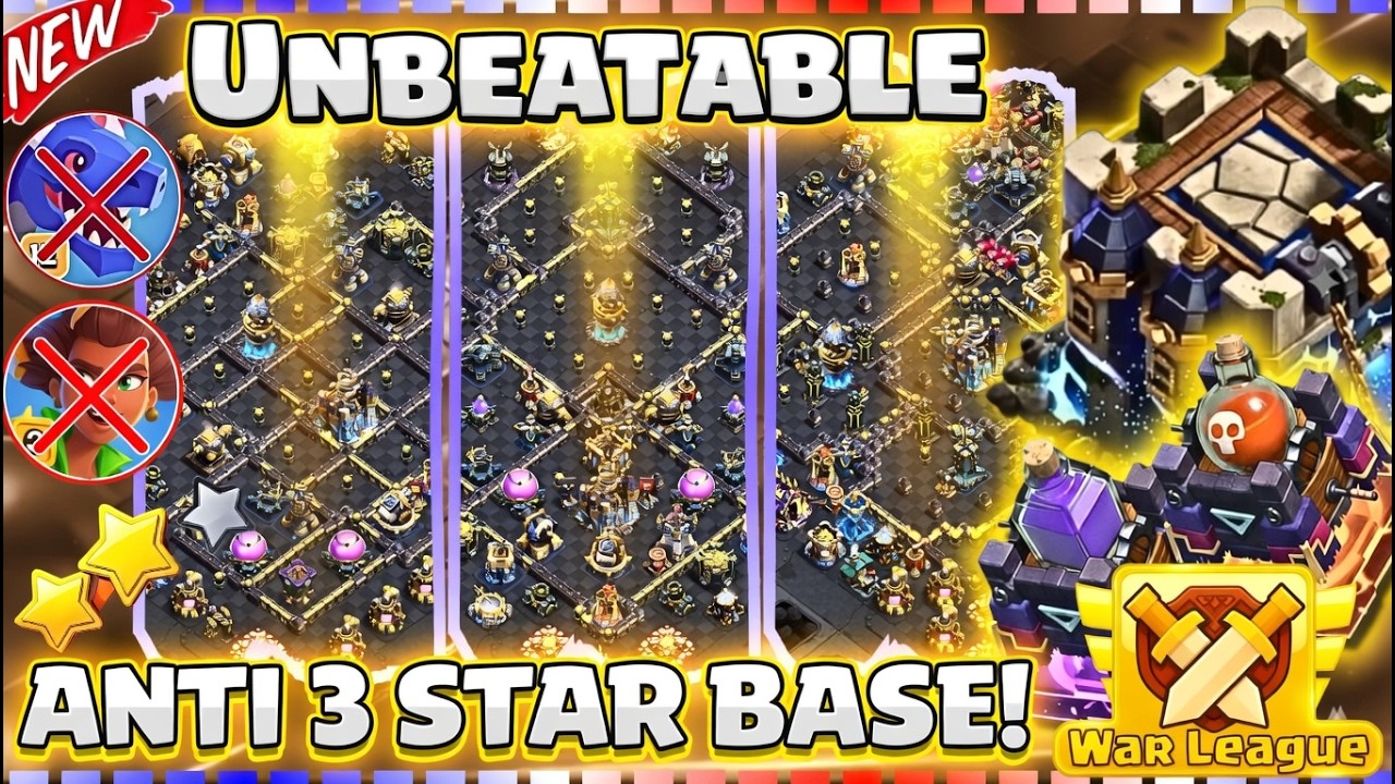 BEST TH18 WAR BASE! 🔥 Best for War & Legend 🏆 ANTI-3 STAR META With Links - Clash of Clans!