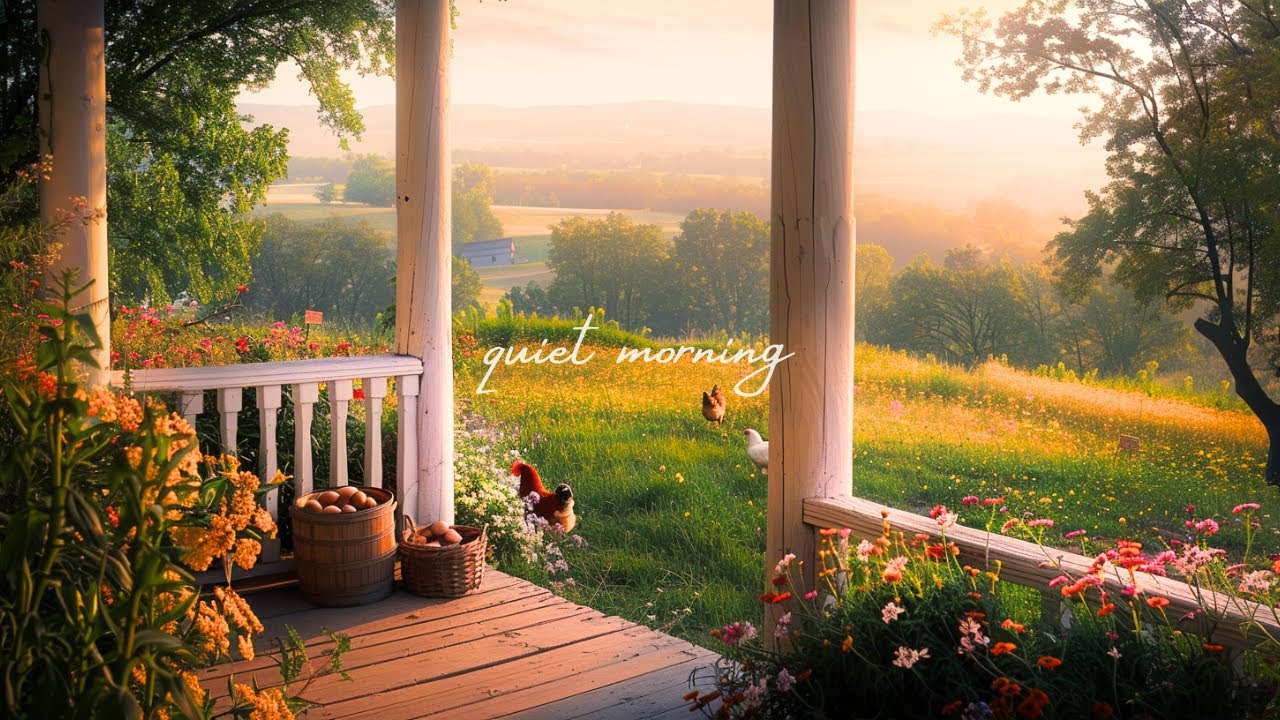 a quiet morning in the countryside ☀️ cozy piano & guitar for slow living