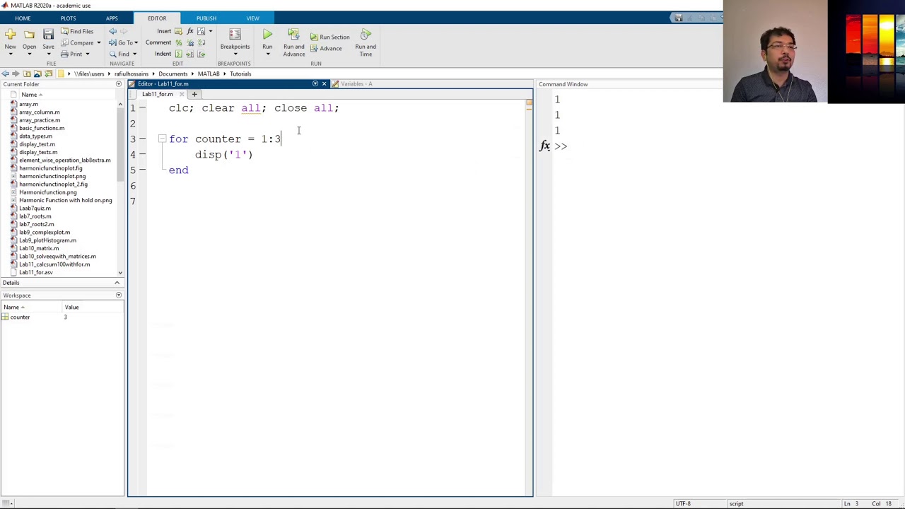 How does a For Loop Work? Easy Examples in MATLAB (4K UHD)