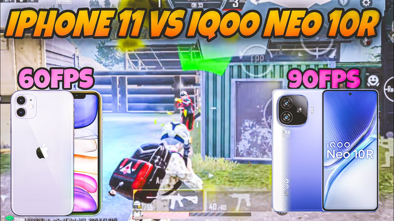 IPHONE 11 VS IQOO NEO 10R | 1V1 TDM PLAYER | 60FPS VS 120FPS PUBG 