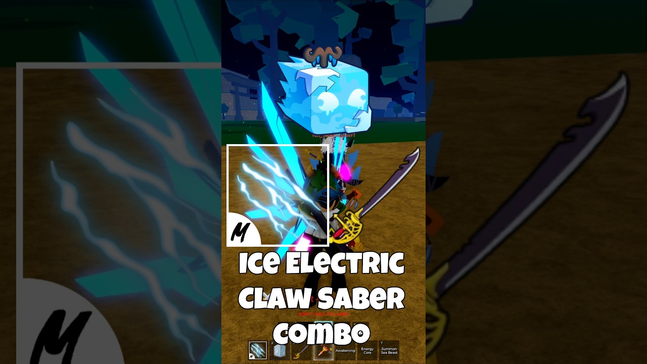 Ice Electric Claw Saber Combo #bloxfruit #bloxfruits #shorts
