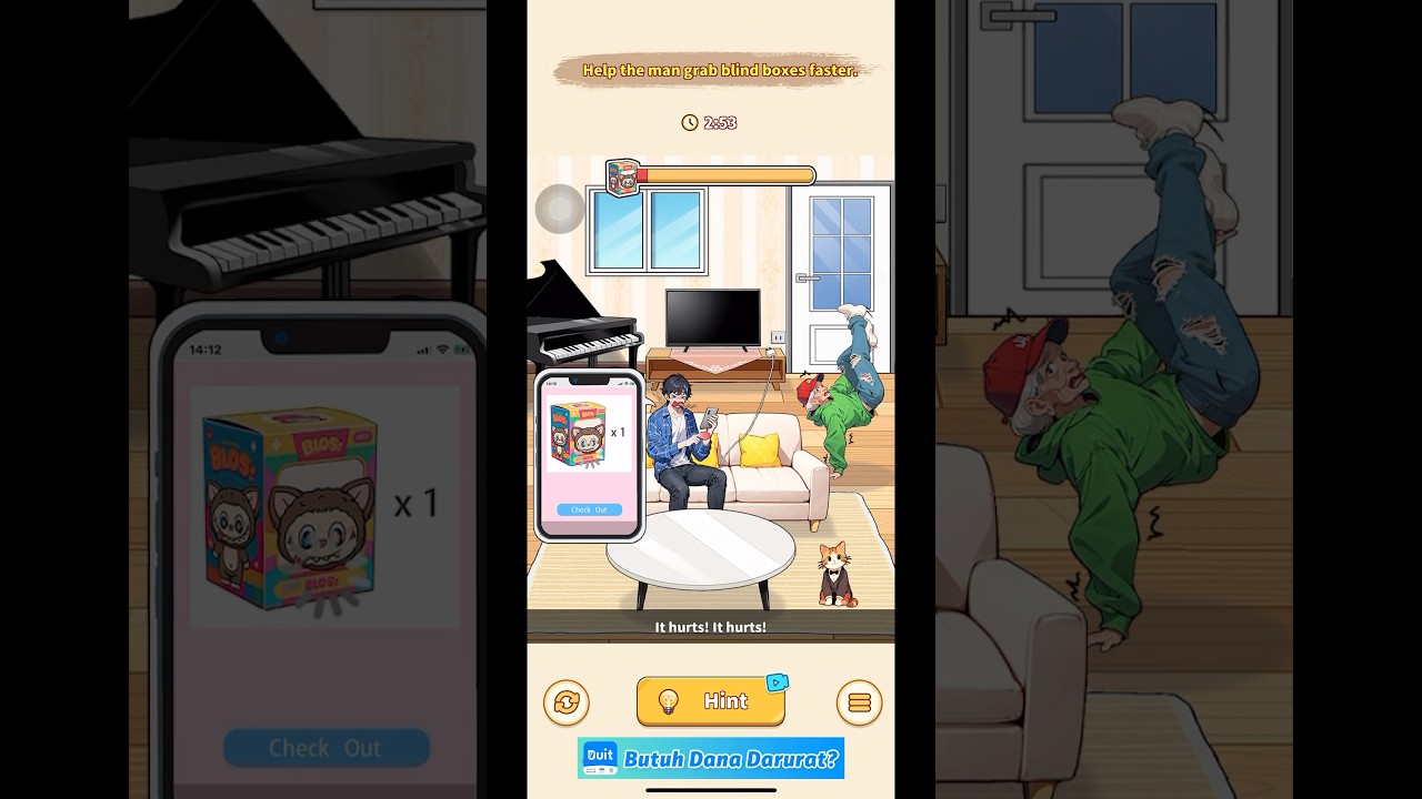 Brain Puzzle 2 Logic Twist. Help the man grab blind boxes faster (level 6)