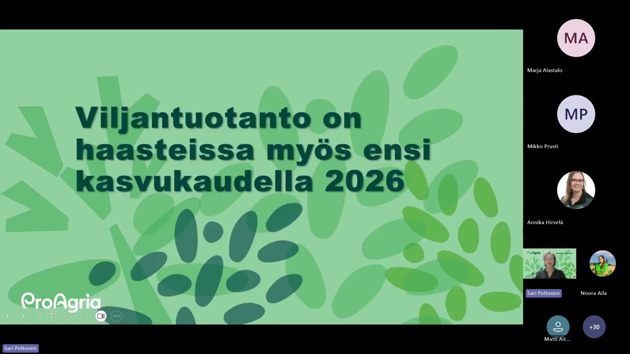 Satotason nosto Viljantuotannon kannattavuus haltuun Missä olet euroni- webinaari