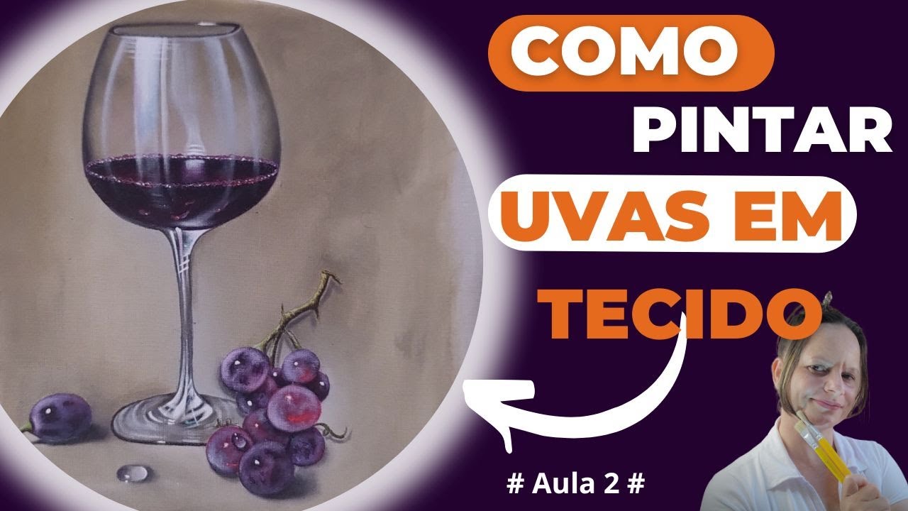🎨Descubra Como Pintar Uvas Realistas em Tecido - Aula 2