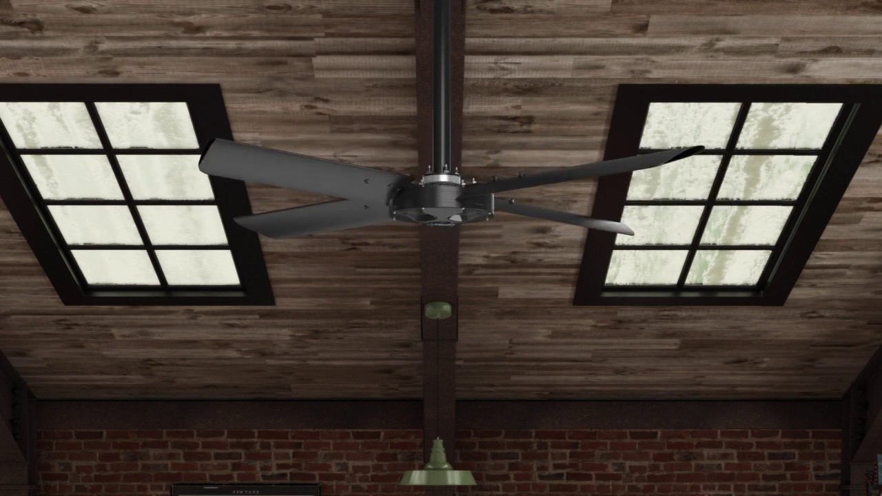 Hunter Industrial HVLS Ceiling Fan  8ft. Dia. Black Model# 72122