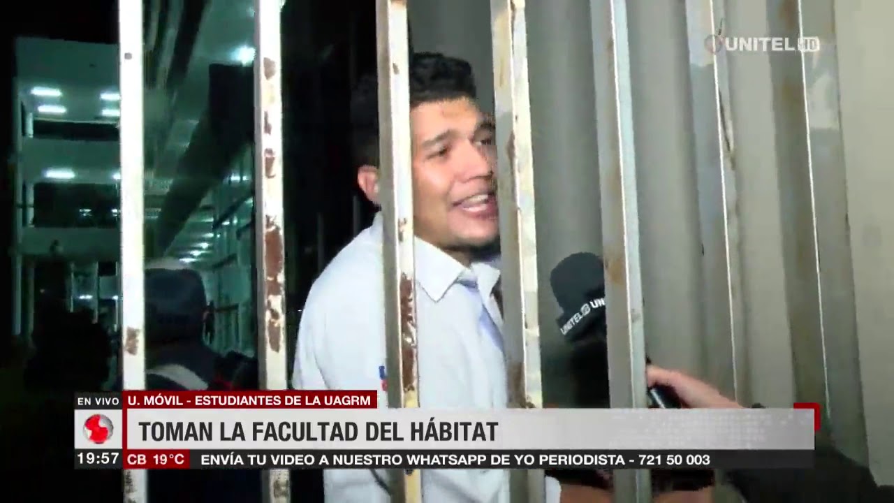 Estudiantes de la UAGRM toman la facultad del habitad en protesta