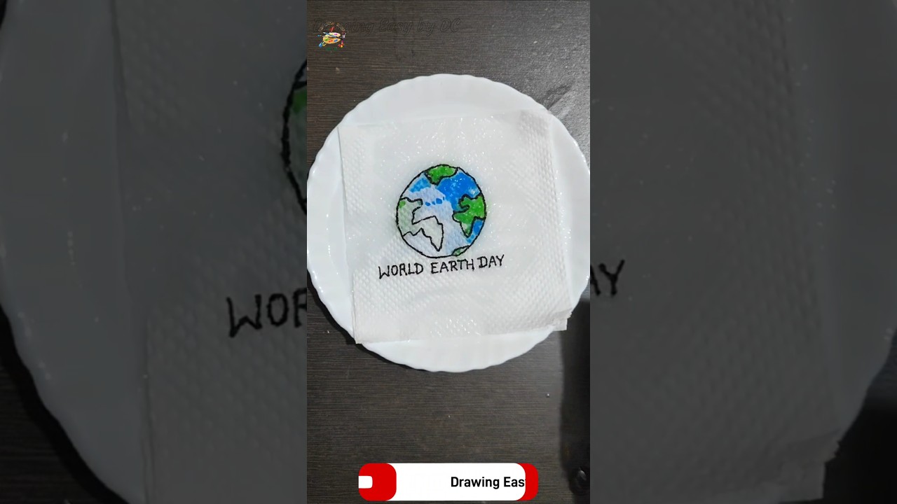 Easy drawing earth day | earth day poster | how to draw earth easy | World earth day drawing #shorts