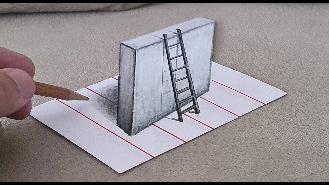 how to draw 3d art on paper for beginners