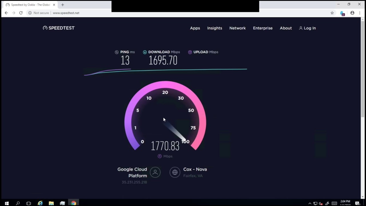 Testing Google 2Gbps speed