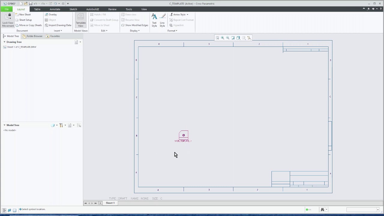 Create and customize drawing templates in Creo