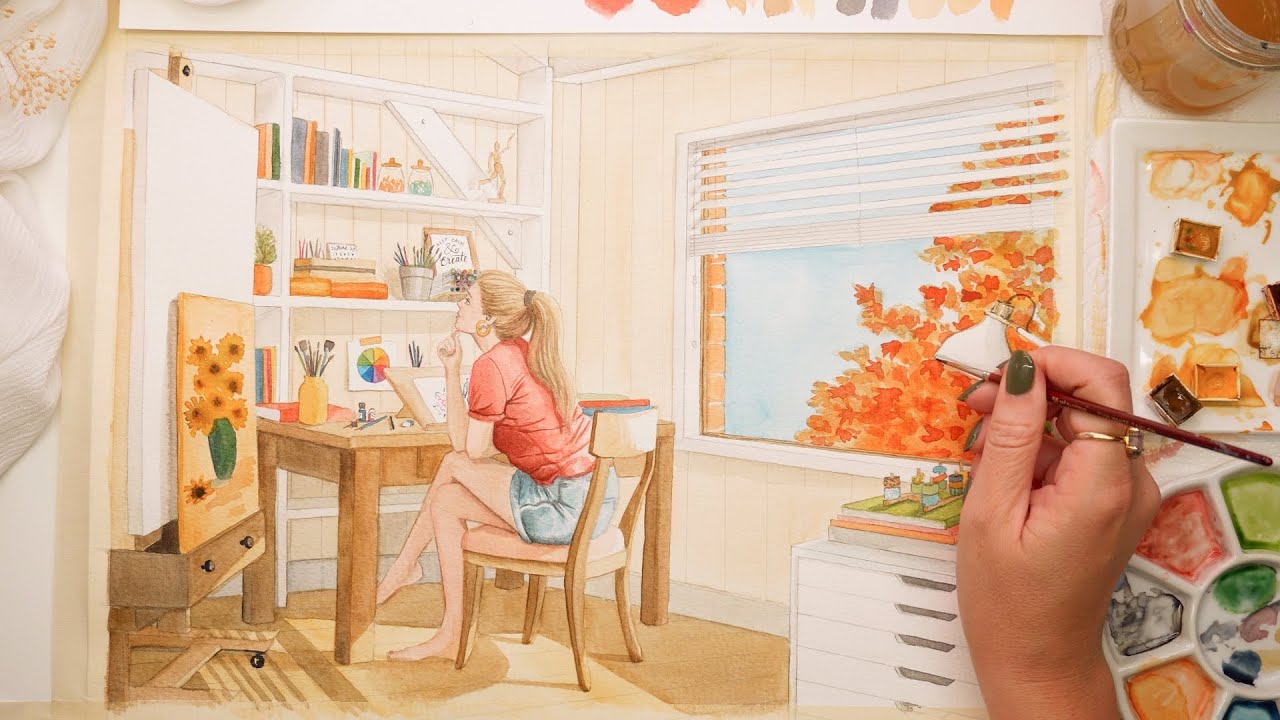 Lofi Hip Hop chill music 🎧💡Art / Relax to🌴 [Watercolor illustration]