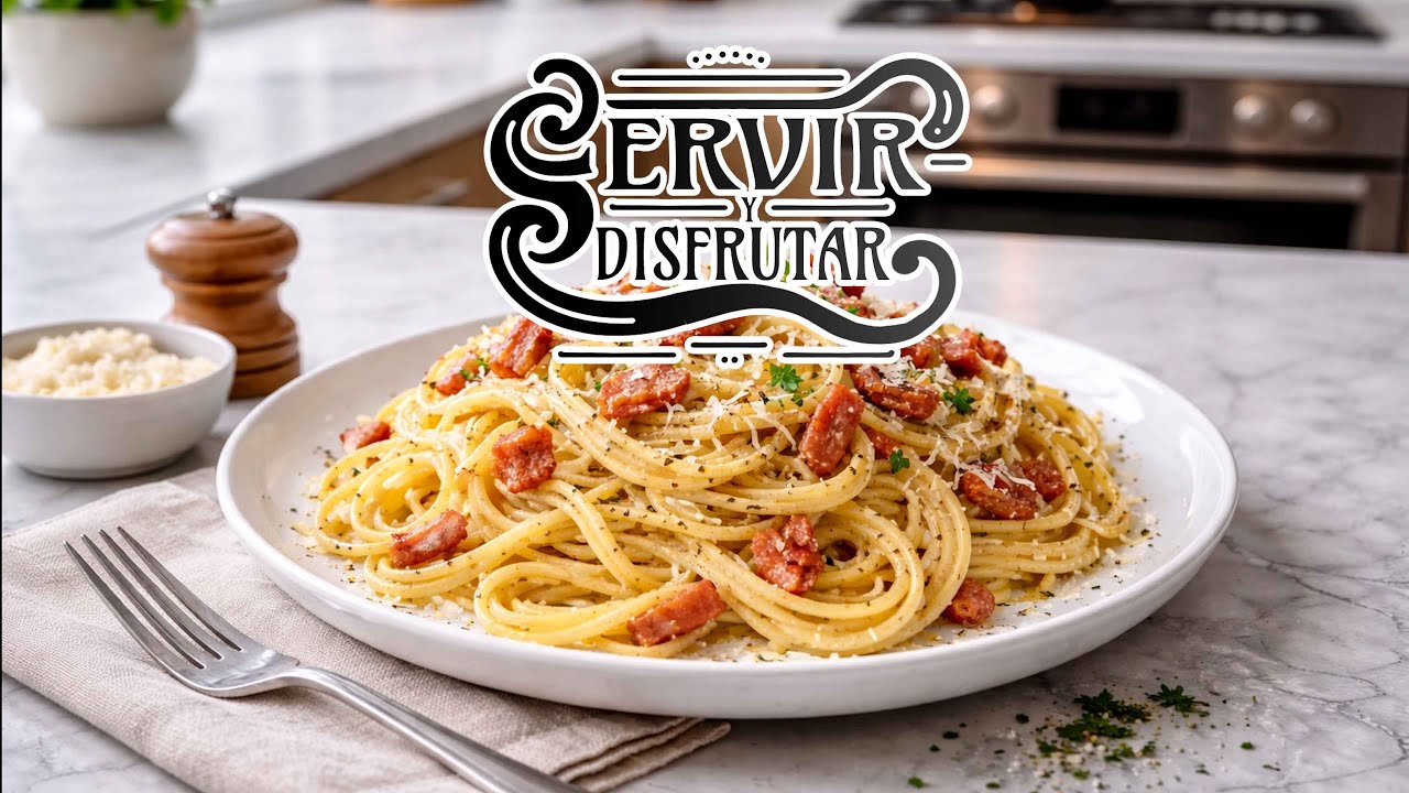 Cómo hacer TALLARINES a la CARBONARA con BEICON 🍝 | Receta fácil y cremosa