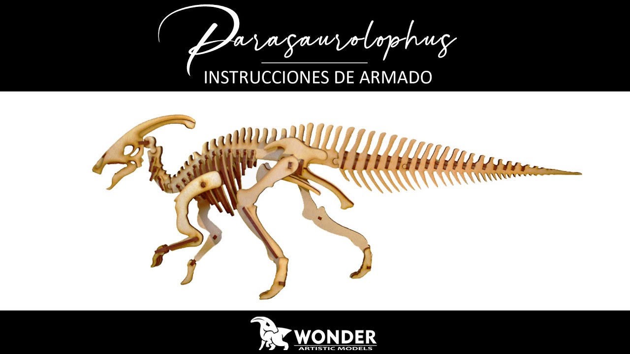 Parasaurolophus 3D Wooden Model Kit | Tutorial de armado